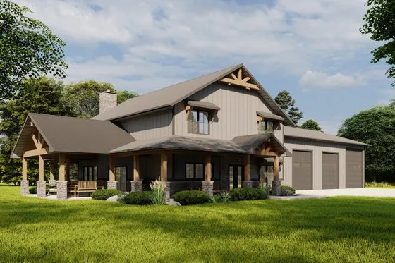 Barndominium Style House Plan - 4 Beds 3.5 Baths 2781 Sq/Ft