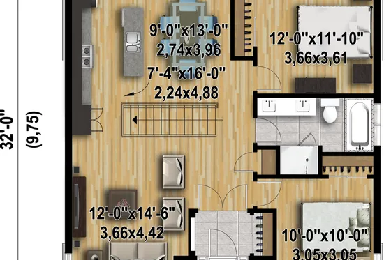 Современный дом 94 м², 2 спальни