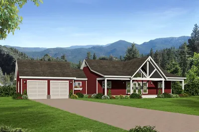 Country Style House Plan - 2 Beds 2 Baths 1650 Sq/Ft