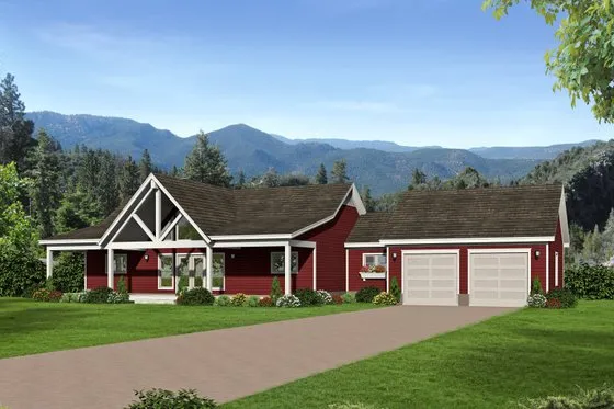 Country Style House Plan - 2 Beds 2 Baths 1787 Sq/Ft