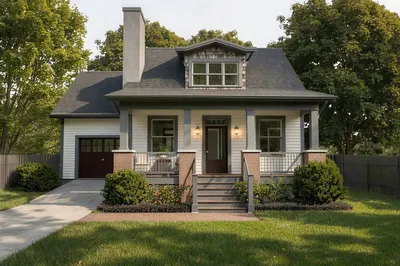 Farmhouse Style House Plan - 3 Beds 2 Baths 1232 Sq/Ft