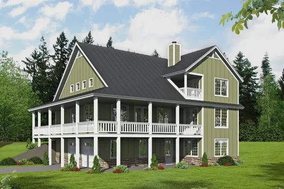 Farmhouse Style House Plan - 3 Beds 2 Baths 2200 Sq/Ft