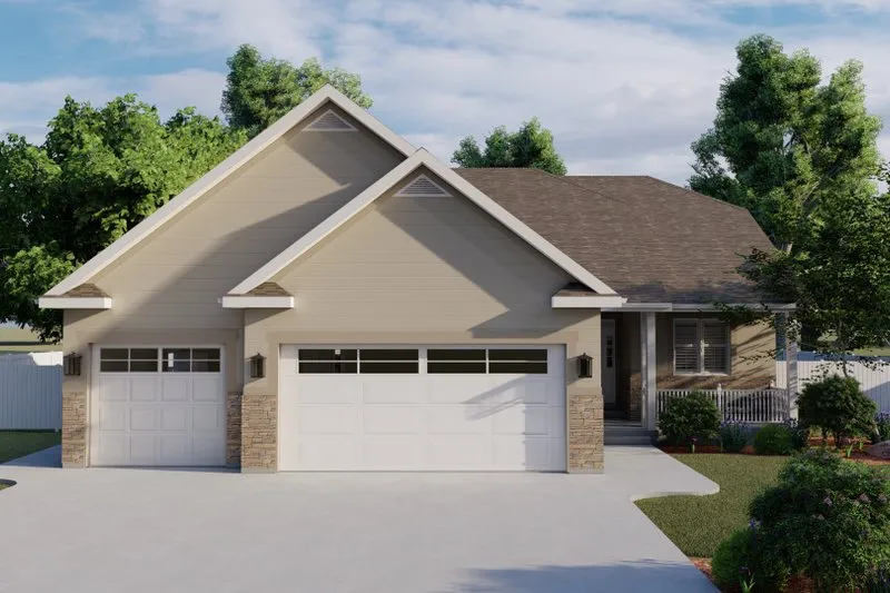 Ranch Style House Plan - 3 Beds 2 Baths 2056 Sq/Ft