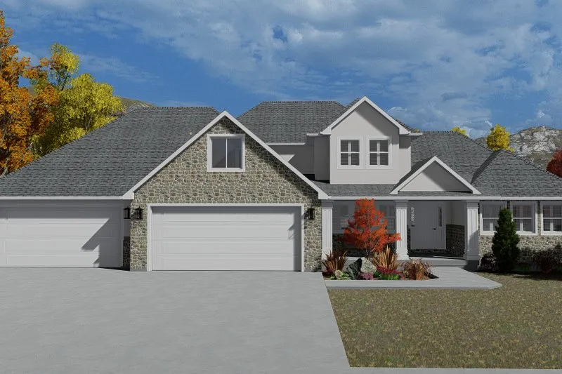 Traditional Style House Plan - 3 Beds 2.5 Baths 2084 Sq/Ft